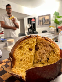 Panettone tagliato al corso di Talent Kitchen