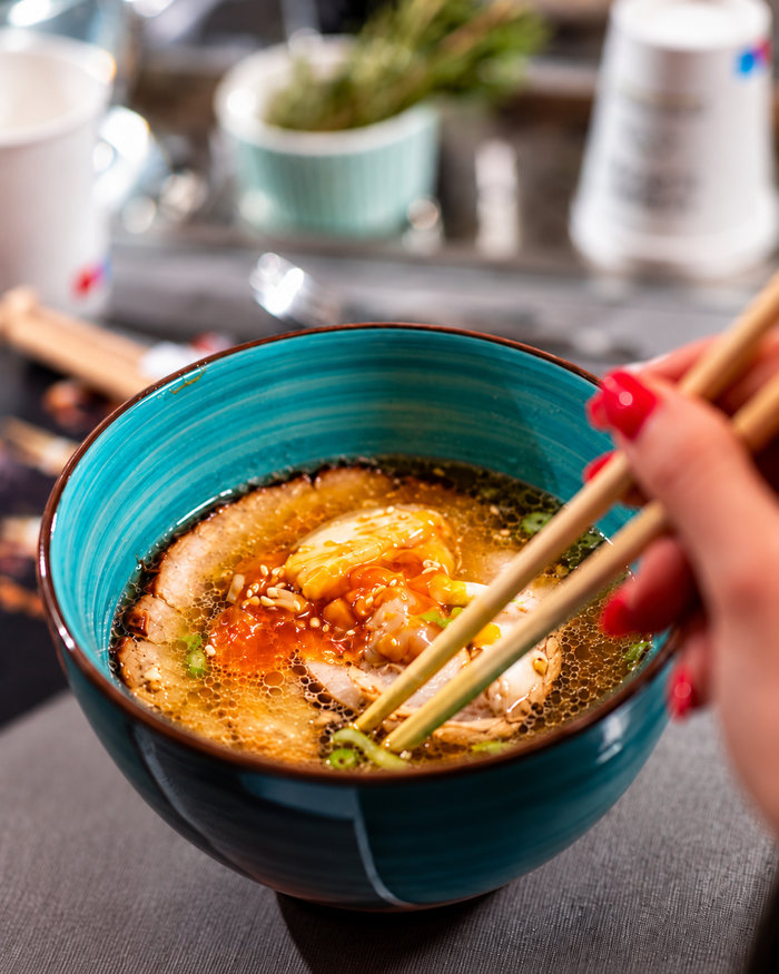 Ramen preparato al corso di Talent Kitchen a Sirmione